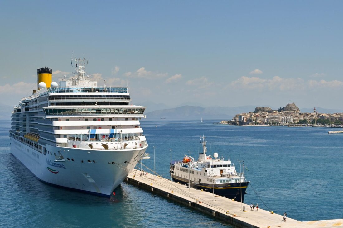 corfu cruise port to glyfada beach
